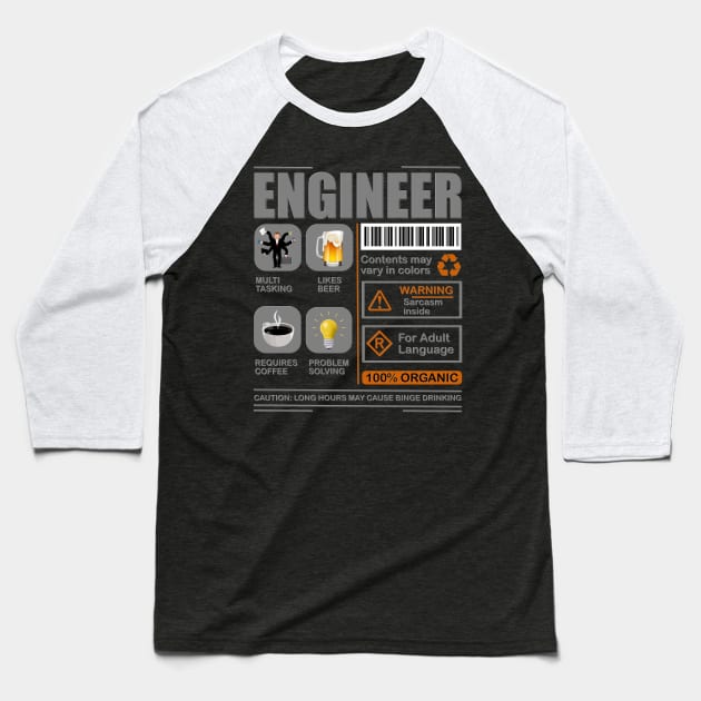 Engineer, Engineering, Engineering Gifts, Architect, Engineering Student, Civil Engineer, Mechanical Engineering, Funny Engineer, Gift For Engineer Baseball T-Shirt by DESIGN SPOTLIGHT